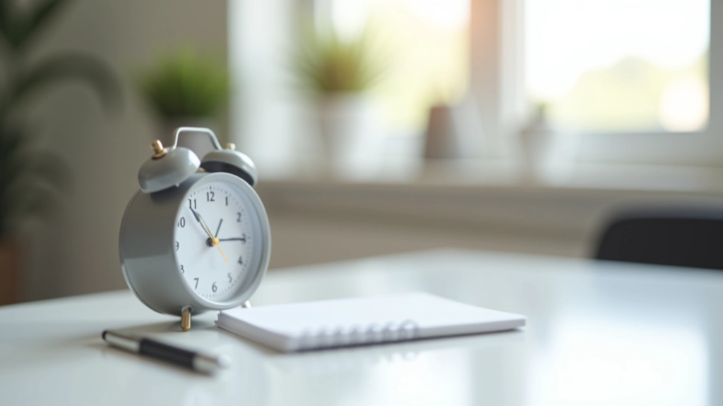 Relógio analógico num espaço de trabalho limpo sem dispositivos eletrónicos