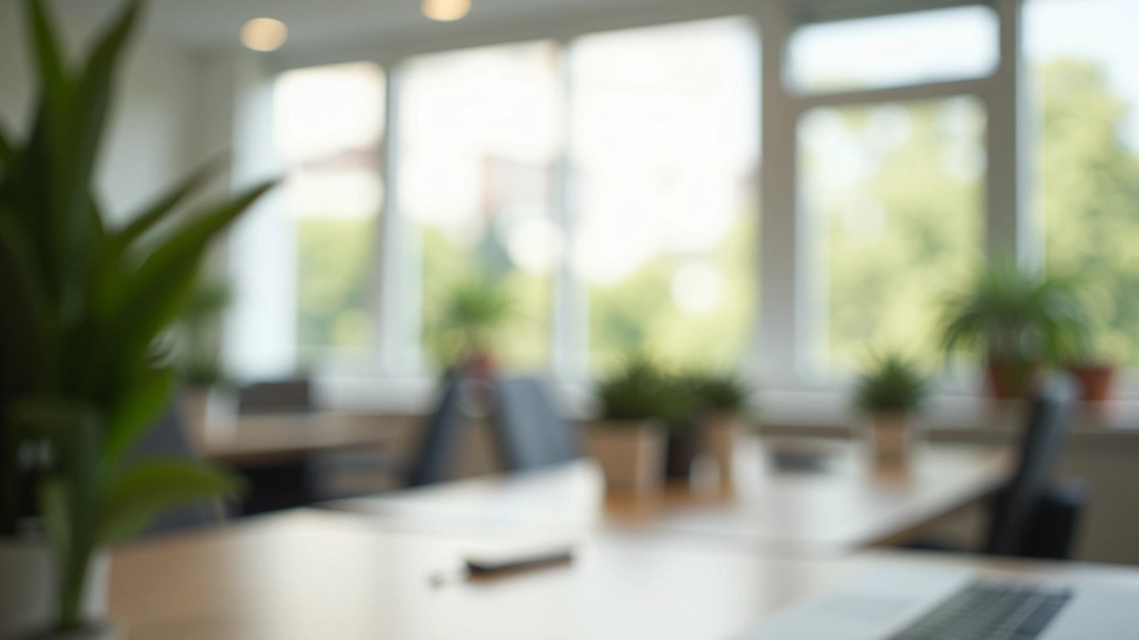 Espaço de trabalho moderno com elementos naturais para melhorar o bem-estar