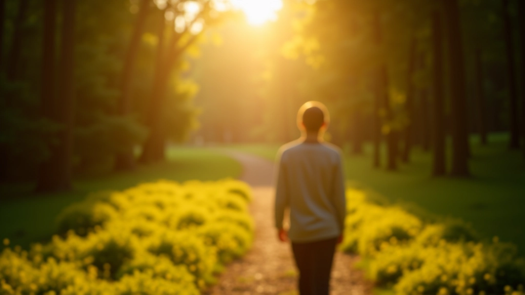 Pessoa em caminhada ao ar livre sem dispositivos tecnológicos